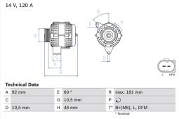 Alternator Bosch 0986042540