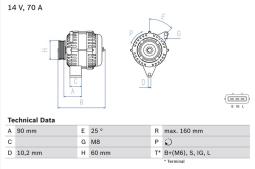 Alternator Bosch 0986040461