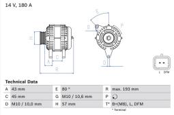 Alternator Bosch 0986081330