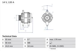 Alternator Bosch 0986046150