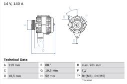 Alternator Bosch 0986046190
