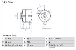 Alternator Bosch 0986036660