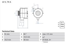 Alternator Bosch 0986033810