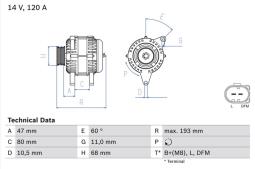 Alternator Bosch 0986042820