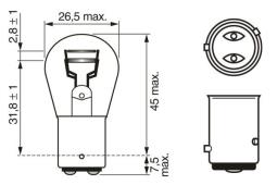 Żarówka, lampa przeciwmgłowa tylna BOSCH 1 987 301 015