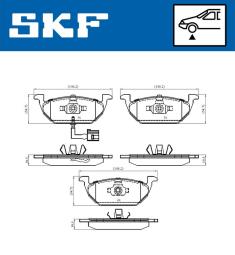 Zestaw klocków hamulcowych, hamulce tarczowe SKF VKBP80004E