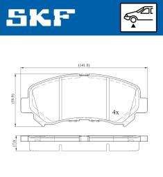 Zestaw klocków hamulcowych, hamulce tarczowe SKF VKBP80069