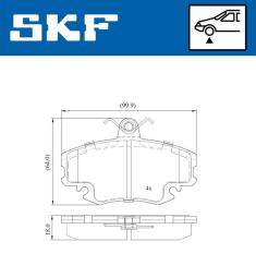 Zestaw klocków hamulcowych, hamulce tarczowe SKF VKBP80092E