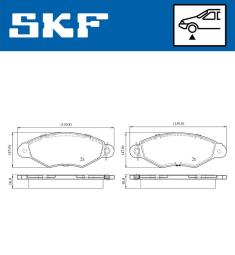 Zestaw klocków hamulcowych, hamulce tarczowe SKF VKBP80119E