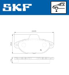 Zestaw klocków hamulcowych, hamulce tarczowe SKF VKBP80162E