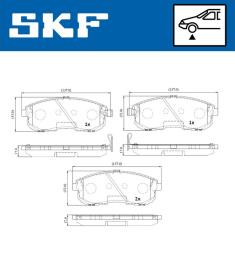 Zestaw klocków hamulcowych, hamulce tarczowe SKF VKBP80175A