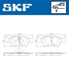 Zestaw klocków hamulcowych, hamulce tarczowe SKF VKBP80180