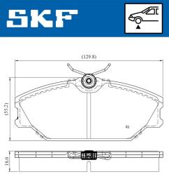 Zestaw klocków hamulcowych, hamulce tarczowe SKF VKBP80211