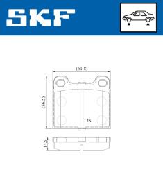 Zestaw klocków hamulcowych, hamulce tarczowe SKF VKBP80248