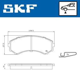 Zestaw klocków hamulcowych, hamulce tarczowe SKF VKBP80252A