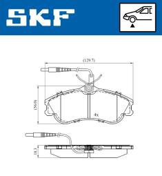 Zestaw klocków hamulcowych, hamulce tarczowe SKF VKBP80281E