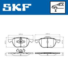 Zestaw klocków hamulcowych, hamulce tarczowe SKF VKBP80329