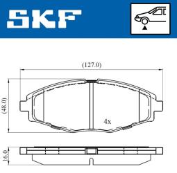 Zestaw klocków hamulcowych, hamulce tarczowe SKF VKBP80532