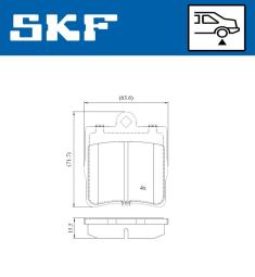 Zestaw klocków hamulcowych, hamulce tarczowe SKF VKBP90434