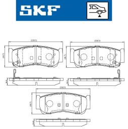 Zestaw klocków hamulcowych, hamulce tarczowe SKF VKBP90538A