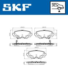 Zestaw klocków hamulcowych, hamulce tarczowe SKF VKBP90581A