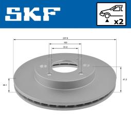 Tarcza hamulcowa SKF VKBD80195V2
