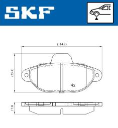 Zestaw klocków hamulcowych, hamulce tarczowe SKF VKBP80284E