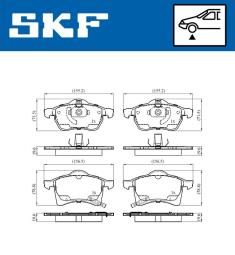 Zestaw klocków hamulcowych, hamulce tarczowe SKF VKBP80314A
