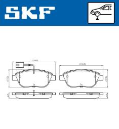 Zestaw klocków hamulcowych, hamulce tarczowe SKF VKBP80427E