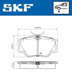 Zestaw klocków hamulcowych, hamulce tarczowe SKF VKBP80431
