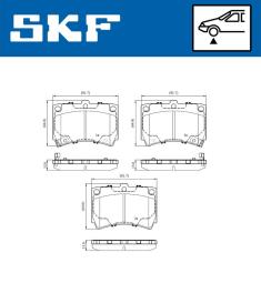 Zestaw klocków hamulcowych, hamulce tarczowe SKF VKBP80853A