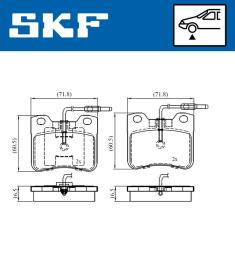 Zestaw klocków hamulcowych, hamulce tarczowe SKF VKBP81054E