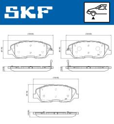 Zestaw klocków hamulcowych, hamulce tarczowe SKF VKBP81093A