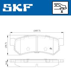 Zestaw klocków hamulcowych, hamulce tarczowe SKF VKBP90588