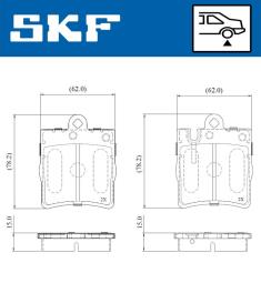 Zestaw klocków hamulcowych, hamulce tarczowe SKF VKBP90744