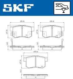 Zestaw klocków hamulcowych, hamulce tarczowe SKF VKBP90867A