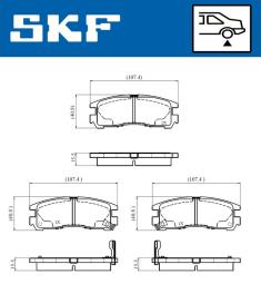 Zestaw klocków hamulcowych, hamulce tarczowe SKF VKBP90876A