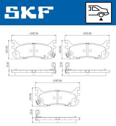 Zestaw klocków hamulcowych, hamulce tarczowe SKF VKBP91128A