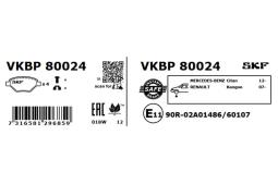 Zestaw klocków hamulcowych, hamulce tarczowe SKF VKBP80024