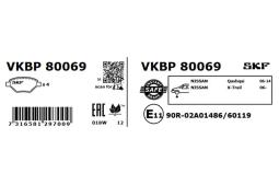 Zestaw klocków hamulcowych, hamulce tarczowe SKF VKBP80069