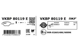 Zestaw klocków hamulcowych, hamulce tarczowe SKF VKBP80119E
