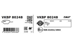 Zestaw klocków hamulcowych, hamulce tarczowe SKF VKBP80248