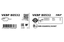 Zestaw klocków hamulcowych, hamulce tarczowe SKF VKBP80532