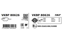 Zestaw klocków hamulcowych, hamulce tarczowe SKF VKBP80626