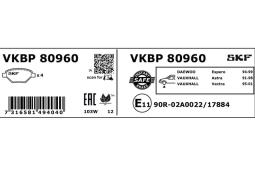 Zestaw klocków hamulcowych, hamulce tarczowe SKF VKBP80960