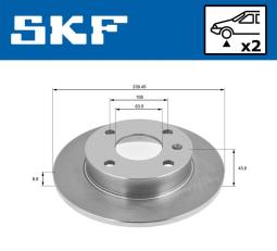Tarcza hamulcowa SKF VKBD80845S2