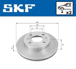 Tarcza hamulcowa SKF VKBD80957V2