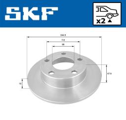 Tarcza hamulcowa SKF VKBD90458S2